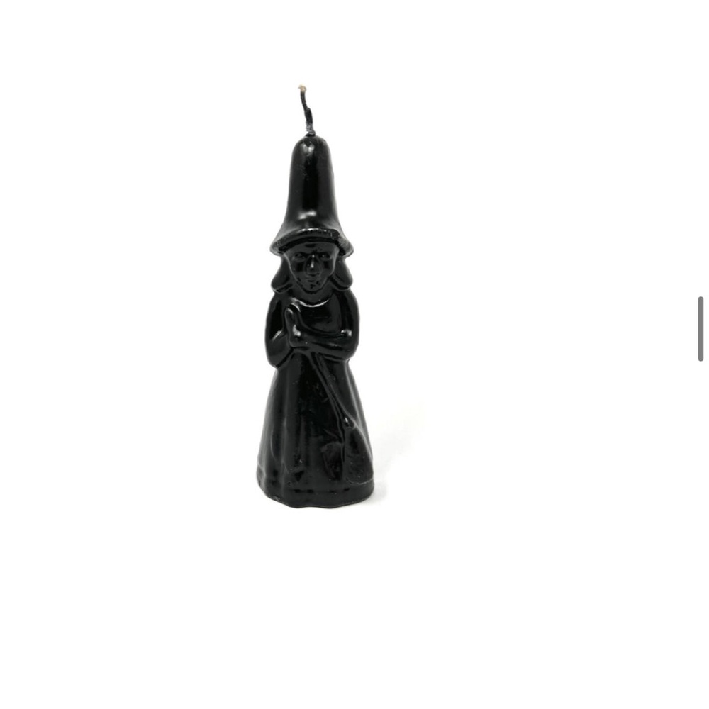 Witch with Broom Candle